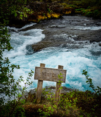 Blue Bruarfoss waterfalls in iceland