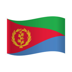 Flag of Eritrea , Eritrea flag waving isolated vector illustration.