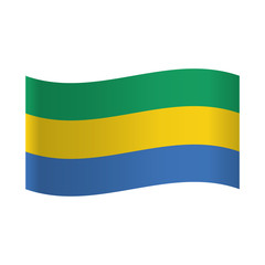 Gabon flag, official colors and proportion correctly. National Gabonese flag. Flat Raster illustration.
