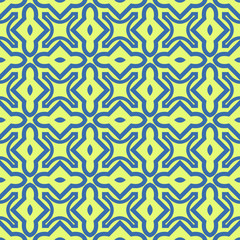 Seamless Pattern With Abstract Geometric Style. Repeating Sample Figure And Line. Vector illustration. Blue, light green color