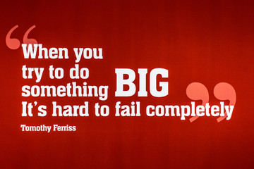 When you try to do something big its hard to fail completely