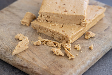 Turron, traditional Christmas dessert in Spain and Italy.  Almond nougat typically made of almond and honey.