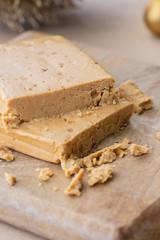 Turron, traditional Christmas dessert in Spain and Italy.  Almond nougat typically made of almond and honey.