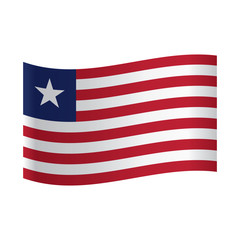 The flag of Liberia, National flag of Liberia: red and white horizontal stripes, blue square with white star in upper left corner.