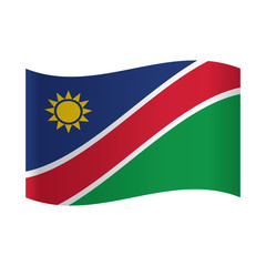 Namibia national flag, Namibia flag on a gray background. Vector illustration.