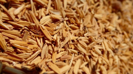 micro​ shot​ of​ Rice husk​ background.​ brow​n​ nature​ background.