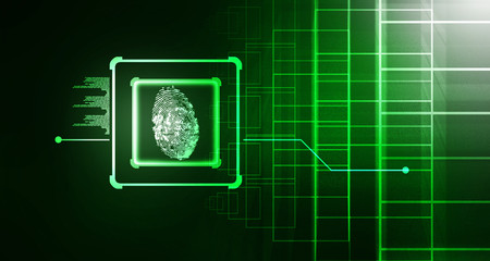 Fingerprint Scanning Technology Concept 2d Illustration