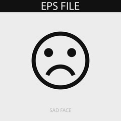 Sad face icon. EPS vector file