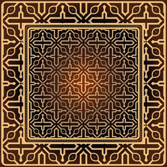 Decorative print with geometric pattern. Vector illustration