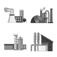 Vector design of industry and plant logo. Set of industry and manufacturing stock vector illustration.