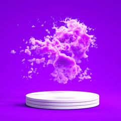 Minimalism background with smoke and clouds. 3d illustration, 3d rendering.