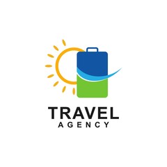 travel agency logo concept, design vector icon, holiday logo template