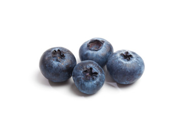 Blueberries isolated on white background.