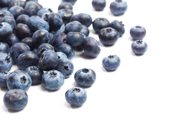 Blueberries isolated on white background.