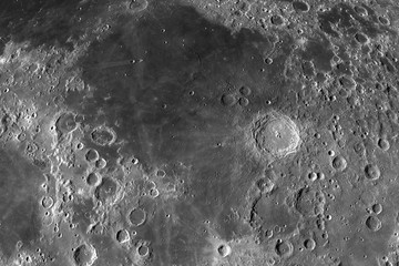 Mare Fecunditatis or Sea of Fecundity in the lunar surface, 3d rendering © Manuel Mata