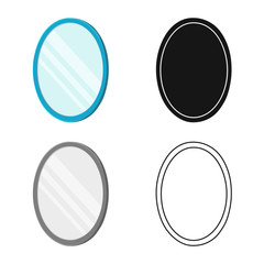 Vector design of mirror and circle icon. Web element of mirror and metal vector icon for stock.