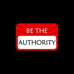 Authority card isolated on black background