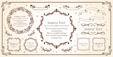 Print Beautiful decorative material with a sense of quality. Decoration. greeting card. Premium decoration. Ticket design. Antique ruled lines. High-quality box border. Design template.