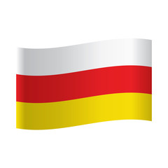 Obraz premium A flag of South Ossetia, Flag of North Ossetia - Alania Republic, Russia.
