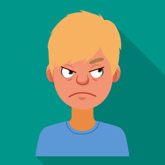 Vector illustration of guy and emotion logo. Set of guy and features vector icon for stock.