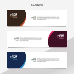 Fototapeta premium Banner background design abstract vector template. Set of banner background isolated vector for print, display, promotion and advertisement.