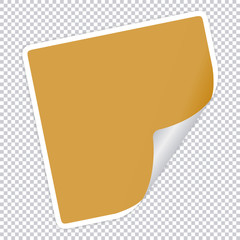 yellow note paper on transparent background