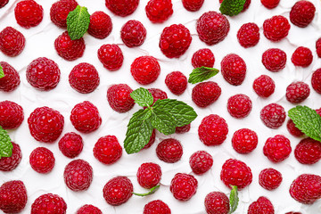 Fototapeta na wymiar Tasty raspberry pie as background