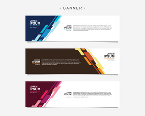 Banner background design abstract vector template. Set of banner background isolated vector for print, display, promotion and advertisement.