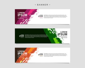 Banner background design abstract vector template. Set of banner background isolated vector for print, display, promotion and advertisement.