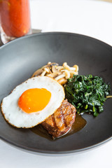 Beef Steak with Eggs main food set