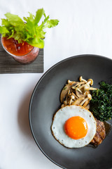 Beef Steak with Eggs main food set