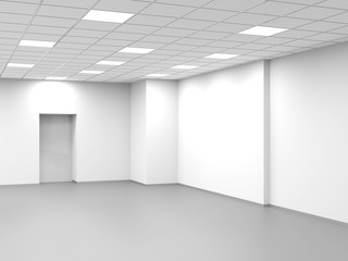 Abstract white interior, empty room