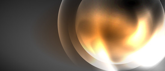Shiny neon color light with circles abstract background