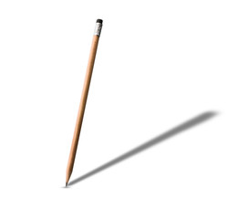 Close-up Brown wood pencil isolated on white background with clipping path.