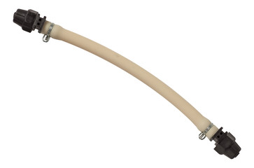 Rubber tube for peristaltic pump parts isolated on white background.