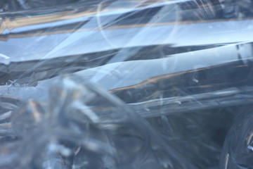 The surface of the plastic bottle