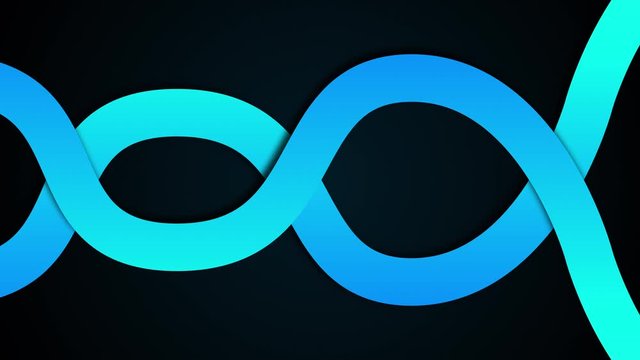 3d rendering of big chain from bent colorful shapes, computer generated background