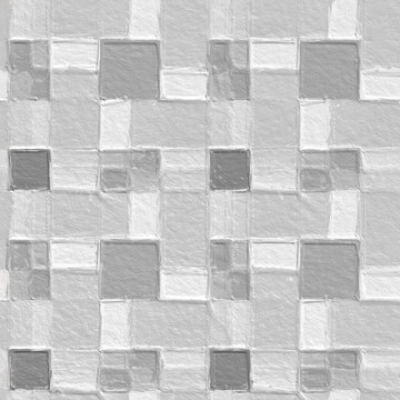 Abstract mosaic of black and white colors squares. Geometric pattern. Picture for creative wallpaper or design art work. © Ariya