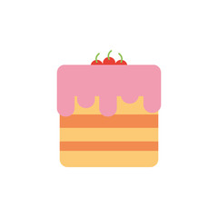 Isolated sweet cake icon flat design