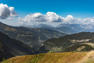 Alpine landscape in Mont Blanc surroundings, France.