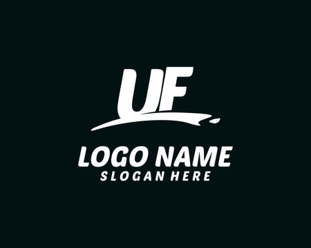 UF Initial with splash logo vector
