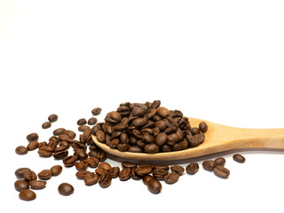 Coffee beans isolated on a white background