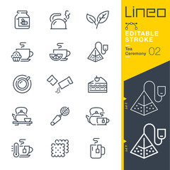 Lineo Editable Stroke - Tea Ceremony line icons