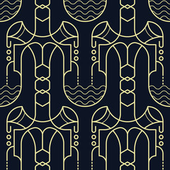 Abstract art deco seamless modern tiles pattern