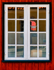 Fenêtre à l'intérieur de la citadelle de Kronborg à Helsingør, Danemark