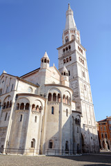 Fototapeta premium the Cathedral is a masterpiece of the Romanesque style. It was built in the year 1099 by the architect Lanfranco on the site of the sepulcher of San Geminiano.