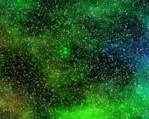 Abstract Green Galaxy nebula - Created with GIMP