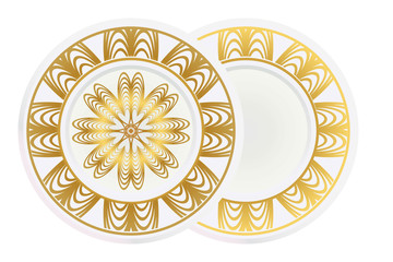 Fashion medallion. vector illustration. plate with colorful ornaments.