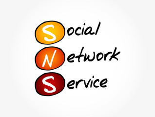 SNS - Social Network Service acronym, concept background