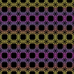 Color seamless geometric pattern with dark background. Vector illustration